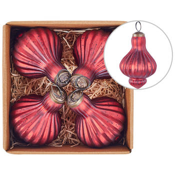 Beliani BRILLANT - Kerstballen-Rood-Glas