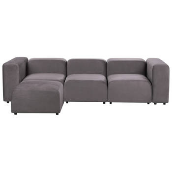 Beliani FALSTERBO - Modulaire Sofa-Grijs-Fluweel