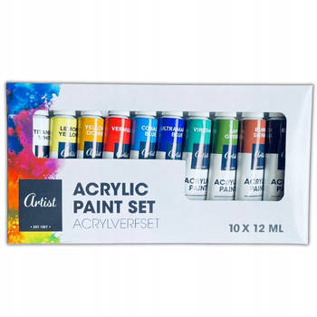 Acrylverf 12 ml - 10 verschillende kleuren