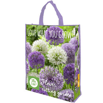 2 stuks - JUB - Shopping Bag met Allium paars/wit Mix 'Love what you Grow' 15 bollen