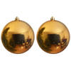 2x Grote raam/deur/kerstboom decoratie gouden kerstballen 25 cm glans - Kerstbal