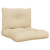 vidaXL Palletkussens 2 st stof beige