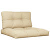 vidaXL Palletkussens 2 st stof beige