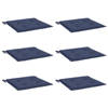 vidaXL Palletkussens 6 st 40x40x3 cm oxford stof marineblauw