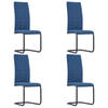 vidaXL Eetkamerstoelen 4 st stof blauw