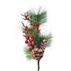 Clayre & Eef Decoratie Tak 39 cm Rood Groen Kunststof Zuurstok Kerst Kerstdecoratie Rood Kerstdecoratie