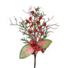 Clayre & Eef Decoratie Tak 37 cm Rood Groen Kunststof Kerstdecoratie Rood Kerstdecoratie