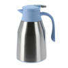 Excellent Houseware Koffiekan thermoskan - 1L - dubbelwandig - kunststof - blauw - Thermoskannen