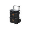 Keter Pro Gear XL Gereedschapswagen met 2 gereedschapskoffer en organizer - 3 lades - 64x47x79-105 cm - Zwart