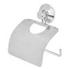 Berilo Toiletrol houder voor de wand - RVS - 13 cm - zilver - voor 1 rol - met ophang zuignap - Toiletrolhouders