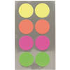 Hobby stickers - 32x stuks - D25 mm - neon kleuren ronde stickers - Kantoor stickers - Scrapbook - Stickers