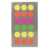 Hobby stickers - 72x stuks - D15 mm - neon kleuren ronde stickers - Kantoor stickers - Scrapbook - Stickers