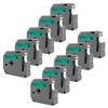 DULA Brother Compatible label tape- M-K721 - 10 cassettes - Brother P-Touch - Zwart op groen - 9mm x 8m