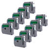 DULA label tape - Compatible met Brother P-Touch M-K731 - 10 stuks - Zwart op groen - 12mm