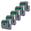 DULA label tape - Compatible met Brother P-Touch M-K731 - 5 stuks - Zwart op groen - 12mm x 8m