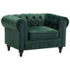 Beliani CHESTERFIELD - Fauteuil-Groen-Fluweel