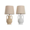 Bureaulamp Home ESPRIT Wit Beige Keramisch 50 W 220 V (2 Stuks)