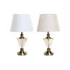 Bureaulamp Home ESPRIT Wit Beige 28 x 28 x 48 cm (2 Stuks)