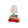 Bureaulamp Home ESPRIT Wit Rood Linnen Metaal 20 x 14 x 30 cm