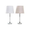 Bureaulamp Home ESPRIT Wit Beige Metaal Kristal 50 W 220 V 23 x 23 x 46 cm (2 Stuks)