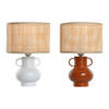 Bureaulamp Home ESPRIT Wit Natuurlijk Terra cotta Metaal Bamboe 50 W 220 V 22 x 22 x 33 cm (2 Stuks)