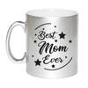 Best Mom Ever cadeau mok / beker zilverglanzend 330 ml - feest mokken