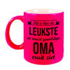 Leukste en meest geweldige oma cadeau mok / beker neon roze 330 ml - feest mokken