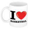 Cadeau I Love Basketbal kado koffiemok / beker voor basketbal liefhebber 300 ml - feest mokken