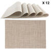 OTIX Placemats - Set van 12 - Kunststof - Rechthoekig - Beige - Onderleggers - 50x35cm