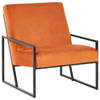 Beliani DELARY - Fauteuil-Oranje-Fluweel