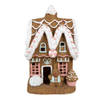 HAES DECO - Gingerbread house met LED 39 cm Bruin Kunststof Peperkoekhuisje