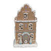 HAES DECO - Gingerbread house met LED 12x9x20 cm Bruin Kunststof Peperkoekhuisje