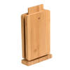 Kesper Brood en Ontbijtplankjes set - 4x stuks - bamboehout - 21 x 14 cm - lichtbruin - in standaard - Snijplanken