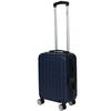 Cabine handbagage reis trolley koffer - zwenkwielen - 52 x 34 x 20 cm - 45 liter - blauw - Handbagage koffers