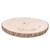 HBX Natural Living Kaarsenbord/decoratie dienblad - houten boomschijf - D39 x H3 cm - Kaarsenplateaus