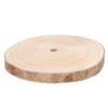 HBX Natural Living Kaarsenbord/decoratie dienblad - houten boomschijf - D26 x H3 cm - Kaarsenplateaus