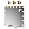 Mirlux Hollywood Make Up Spiegel - LED Verlichting - 10x Zoom - Ophangbaar - Wit - Bluetooth - 58x48cm