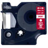 DULA label tape - Compatible met Dymo D1 45817 - 1 stuk - Wit op rood - 19mm x 7m