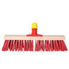 Buemag Bezemkop - Elaston - rood - hout - hard - 40 cm - 24mm - straatbezem/buitenbezem - Bezem