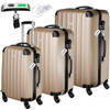 tectake® kofferset met bagageweger 3-delige set Reiskoffer Trolley Hardcase