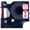 DULA label tape - Compatible met Dymo D1 45805 - 1 stuk - Rood op wit - 19mm x 7m