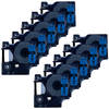 DULA Dymo D1 45016 - S0720450 - Compatible label tape - 10 lettertapes - Zwart op blauw - 12mm x 7m