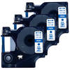 DULA Dymo D1 45014 - S0720540 - Compatible label tape - 3 lettertapes - Blauw op wit - 12mm x 7m