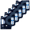 DULA Dymo D1 40914 - S0720690 - Compatible label tape - 5 lettertapes - Blauw op wit - 9mm x 7m