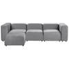 Beliani FALSTERBO - Modulaire Sofa-Grijs-Fluweel