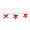 Anna's Collection - 10Pcs Red 3D Star 12Cm / 10Led Warm White 1,5M / 5M Transpar