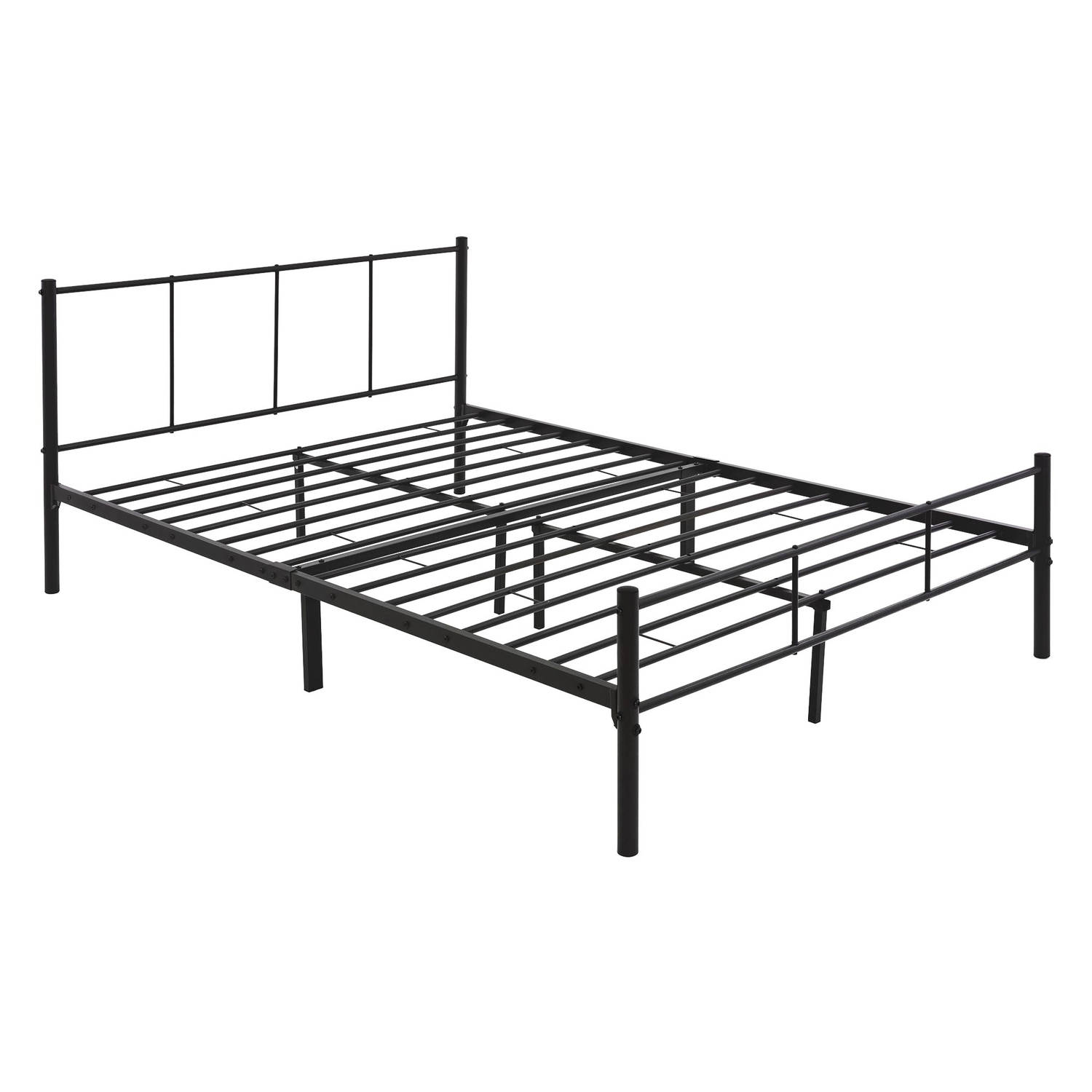 Ml-design Metalen Bed Zwart, 160x200 Cm, Op Stalen Frame Met Hoofdbord En Lattenbodem