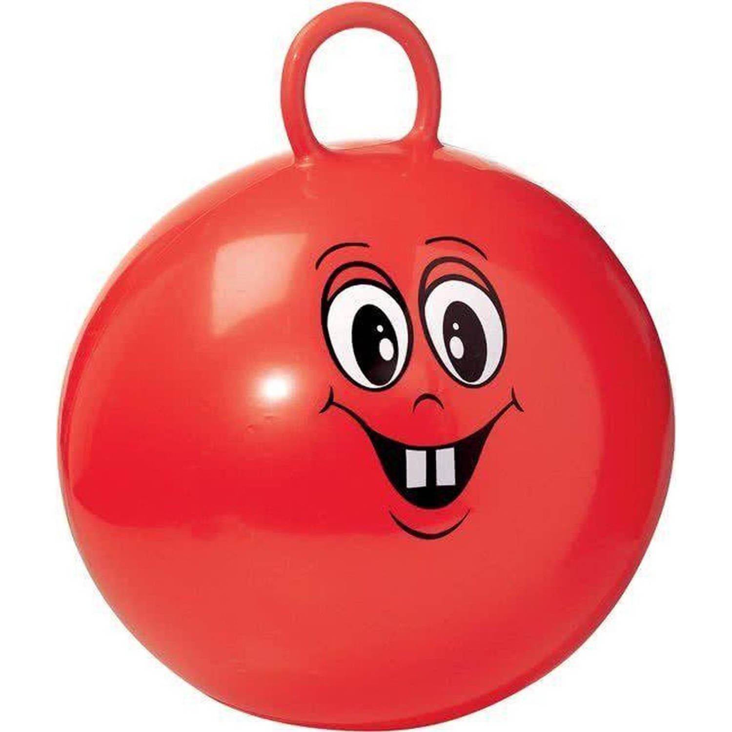 Gekleurde skippybal met gezichtje rood Skippyballen