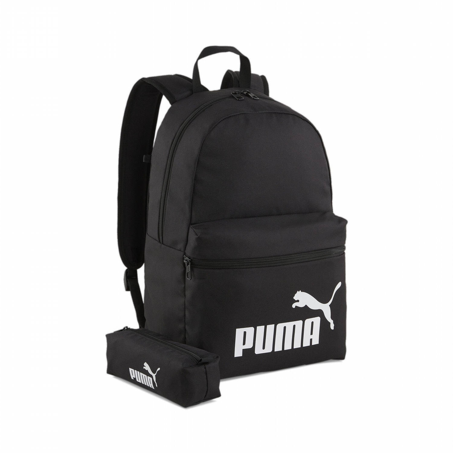 Merkloos Puma schooltas set etui rugzak zwart 45 cm