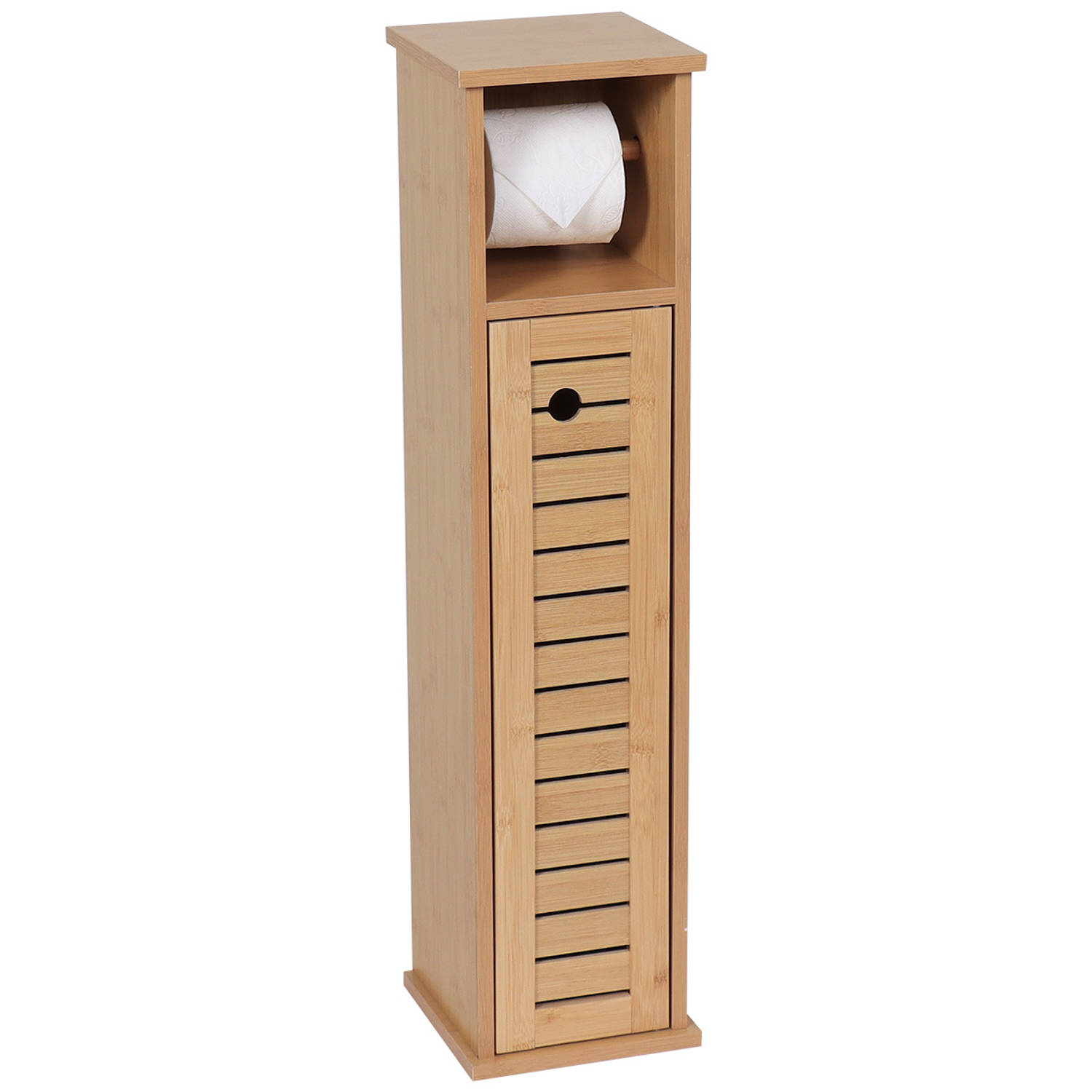 Toiletrolhouder met Toiletroldispenser Trinidad - 18x18x75 cm - Bruin